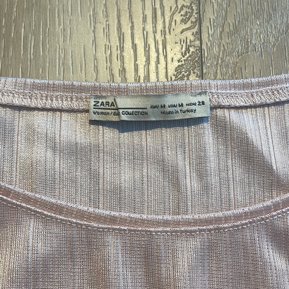 Sheer light pink long sleeve, Zara size M - Picture 2 of 3